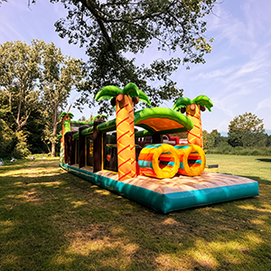 Jungle dieren hindernisbaan 19m te huur voor uw feest of evenement